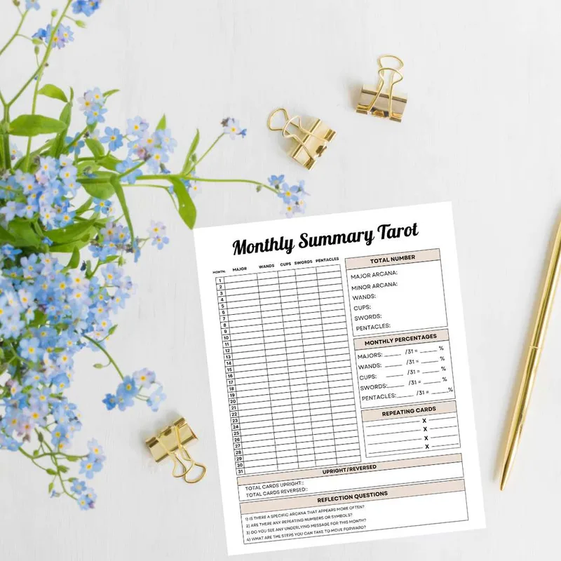 * FREEBIE * Monthly Tarot Card Log